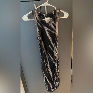 SUNDAYS by We Are Sundays Bodycon Tank Top Dress Black & White Tie Dye